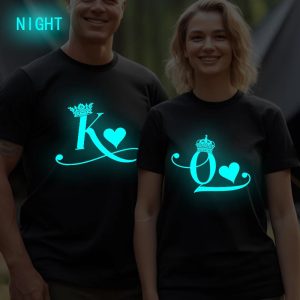 T Shirt Couple King Queen Coeur T Shirt Couple King Queen Coeur