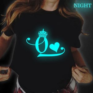 T Shirt Couple King Queen Coeur 6