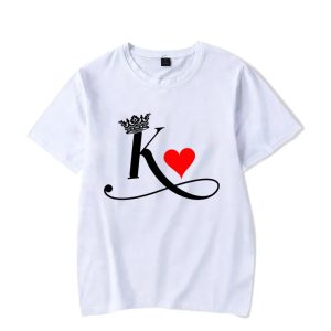 T Shirt Couple King Queen Coeur 7