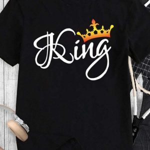 T Shirt Couple King Queen Dore Rose