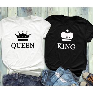 T Shirt Couple King and Queen Crown