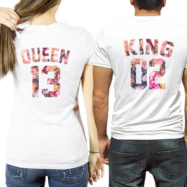 T Shirt Couple King et Queen Roses