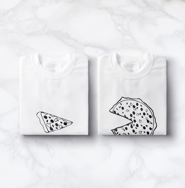 T-Shirt Couple Pizza – Ideal pour la Saint-Valentin et Anniversaires  Assortis Moi