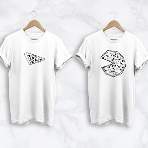 T Shirt Couple Pizza Ideal pour la Saint Valentin et Anniversaires Assortis Moi 3