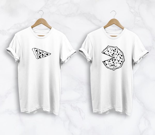 T-Shirt Couple Pizza – Ideal pour la Saint-Valentin et Anniversaires  Assortis Moi