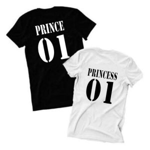 T Shirt Couple Prince Princesse