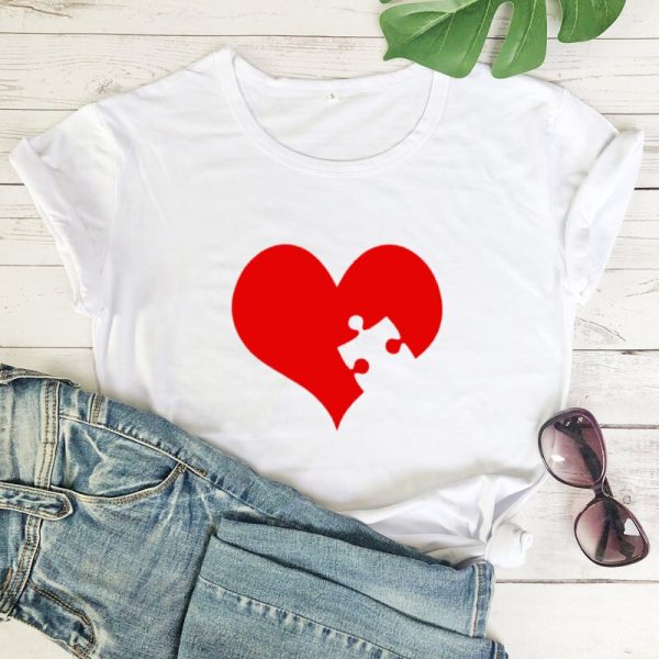 T Shirt Couple Puzzle Coeur