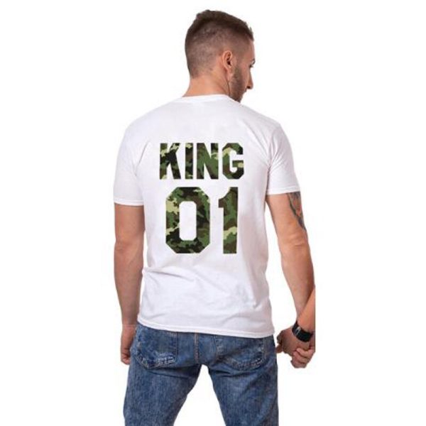 T-Shirt Couple Queen King Camouflage