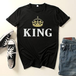 T-Shirt Couple Queen King Couronne Or 2 T Shirt Couple Queen King Couronne Or 3