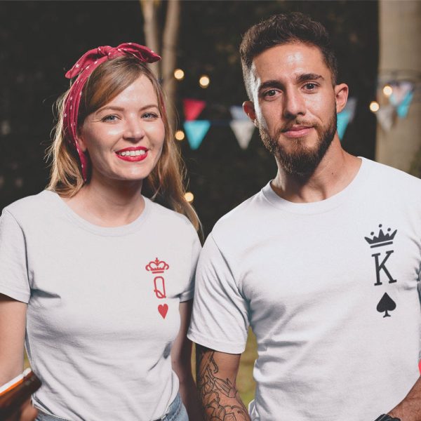 T-Shirt Couple Queen King Logo