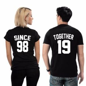 T Shirt Couple Together Since Personnalisable T Shirt Couple Together Since Personnalisable