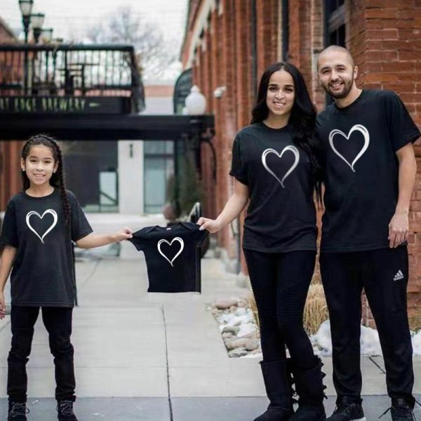 T Shirt Famille Assorti Coeur