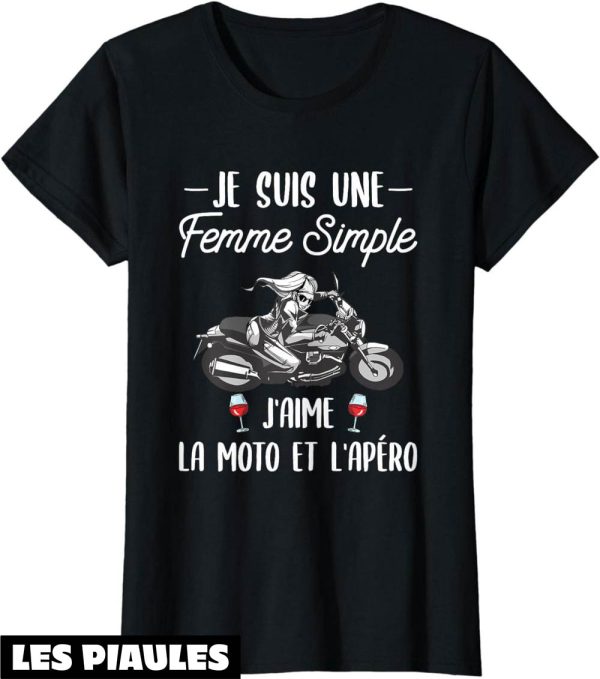 T-Shirt Femme Moto Cadeau De Moto Pour Une Femme