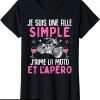 T-Shirt Femme Moto Fille Simple J’ Aime La Moto Apero