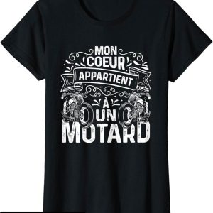 T-Shirt Femme Moto Mon Ceur Appartient A Un Motard