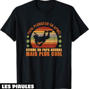 T-Shirt Fete Des Peres Plonger Avec Tuba Plongeur Snorkeling