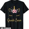 T-Shirt Grande Soeur Fille Licorne Je Serai Une Grande Sour
