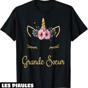 T-Shirt Grande Soeur Fille Licorne Je Serai Une Grande Sour