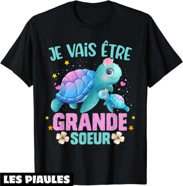 T-Shirt Grande Soeur Tortue Grossesse Annonce Naissance Bebe