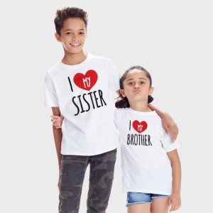 T Shirt I Love My Sister Brother 4
