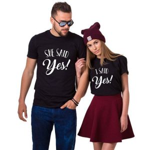 T-Shirt I Said Yes Pour Couple