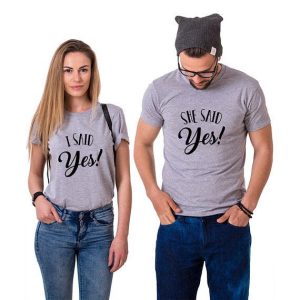 T Shirt I Said Yes Pour Couple 3