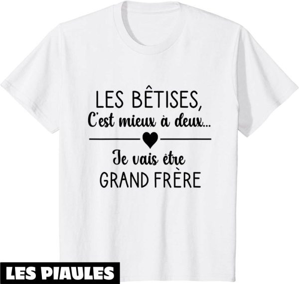 T-Shirt Je Vais Etre Grand Frere Enfant Futur Grand Frere 2025