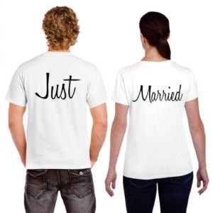 T Shirt Just Married Pour Couple 1