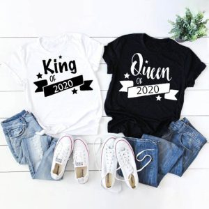 T Shirt King Queen Personnalisable Couple 1