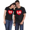 T-Shirt Love Avec Un Cœur Pour Couple