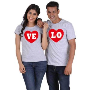 T-Shirt Love Avec Un Cœur Pour Couple