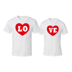 T Shirt Love Avec Un Coeur Pour Couple 6