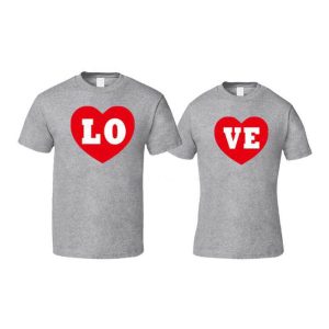 T Shirt Love Avec Un Coeur Pour Couple 7
