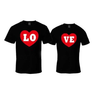 T Shirt Love Avec Un Coeur Pour Couple 8