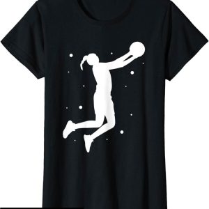T-Shirt Mademoiselle En Basket Joueur Equipe Basketteuse