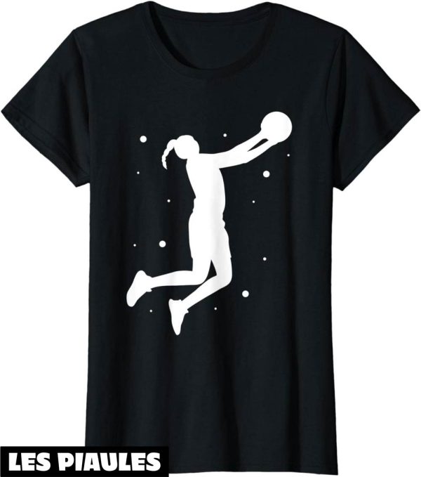 T-Shirt Mademoiselle En Basket Joueur Equipe Basketteuse