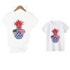 T Shirt Maman Fille Ananas Americain