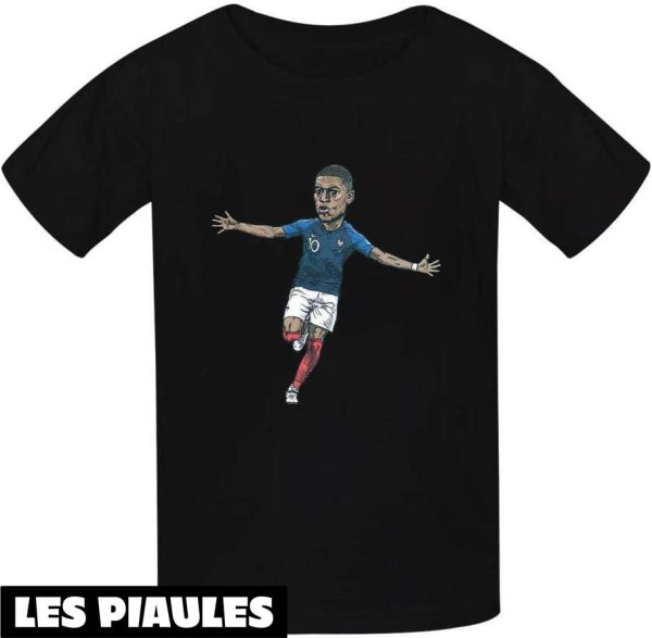 T-Shirt Mbappe Motif Dessin Anime Footballeur International