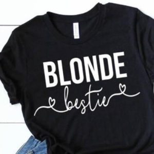 T Shirt Meilleure Amie Blonde Brunette Bestie