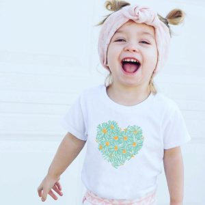 T Shirt Meme pour Fille et Mere Coeur Bleu 3