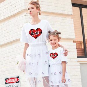 T Shirt Mere Fille Assortie Love