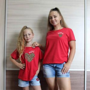 T Shirt Mere Fille Coeur Leopard 2 T Shirt Mere Fille Coeur Leopard 3