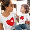 T Shirt Mere Fille Coeur Puzzle