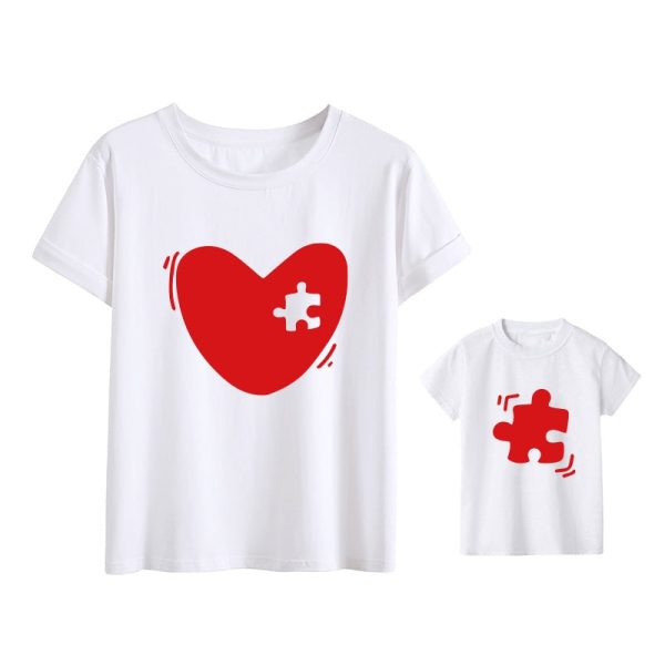 T Shirt Mere Fille Coeur Puzzle
