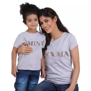 T Shirt Mere Fille Mama Leopard Print 4