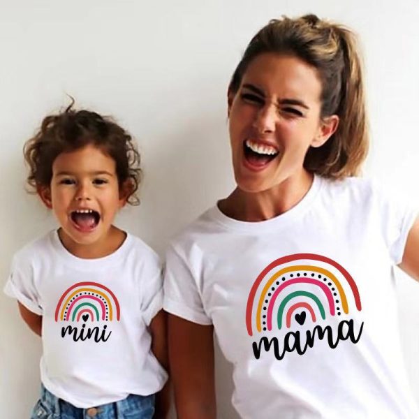 T Shirt Mere Fille Rainbow Mama Mini