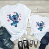 T Shirt Mere Fille Stitch Multi Coeurs