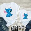 T Shirt Mere Fille Stitch Petit Coeur