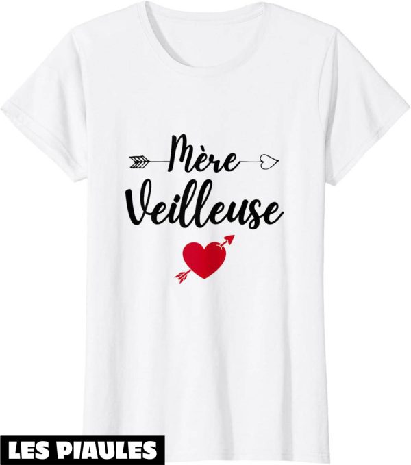 T-Shirt Mere Veilleuse Merveilleuse Maman Humour Fleur