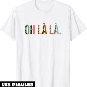 T-Shirt Oh La La Imprime Demi Leopard France Paris